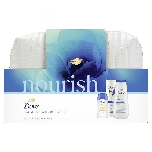 Dove Testápoló ajándékkészlet kozmetikai táskával Nourish