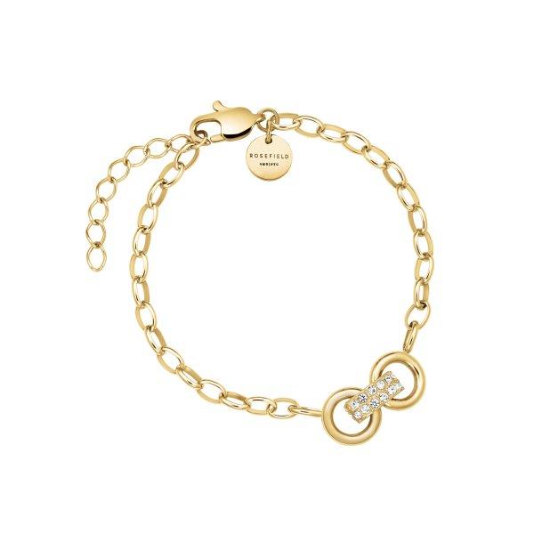 Rosefield Elegáns, aranyozott karkötő cirkónium kövekkel Bow Link Studs
JBBSG-J899