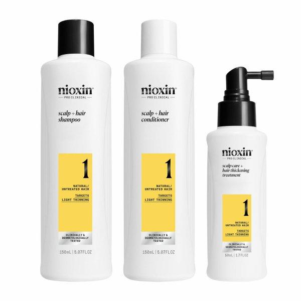 Nioxin Hajápoló szett vékonyszálú, enyhén elvékonyodó természetes hajra
System 1