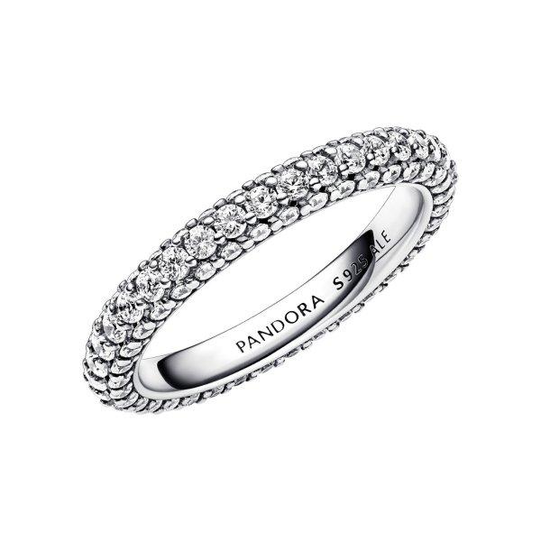 Pandora Csillogó ezüst gyűrű cirkónium kövekkel 192627C01 52 mm