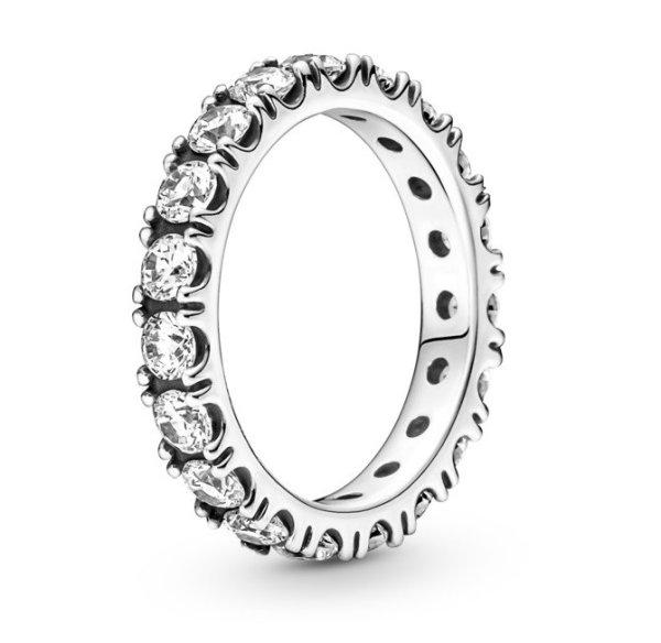 Pandora Csillogó ezüst gyűrű tiszta kristályokkal Eternity 190050C01 54 mm