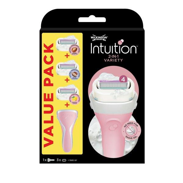 Wilkinson Sword Intuition Variety Edition női borotva + 3 különböző fej
