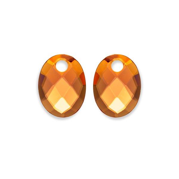 Sparkling Jewels Ovális medálok fülbevalóra citrinből EAGEM38-MO
