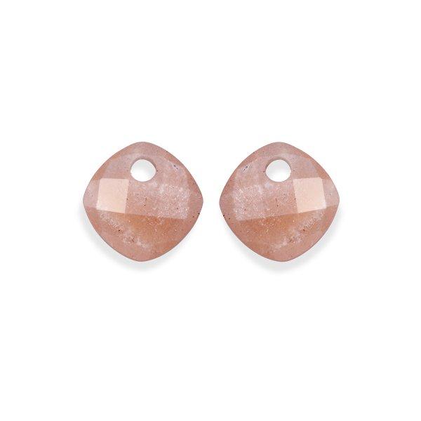 Sparkling Jewels Medálok fülbevalóra napkőből EAGEM58-CC