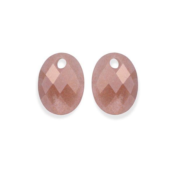 Sparkling Jewels Ovális medálok fülbevalóra napkőből EAGEM58-MO