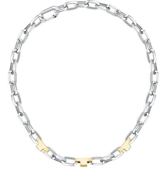 Trussardi Masszív acél bicolor nyaklánc T-Logo TJAXC01