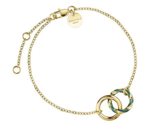Rosefield Stílusos aranyozott acél karkötő Emerald JBEDG-J715