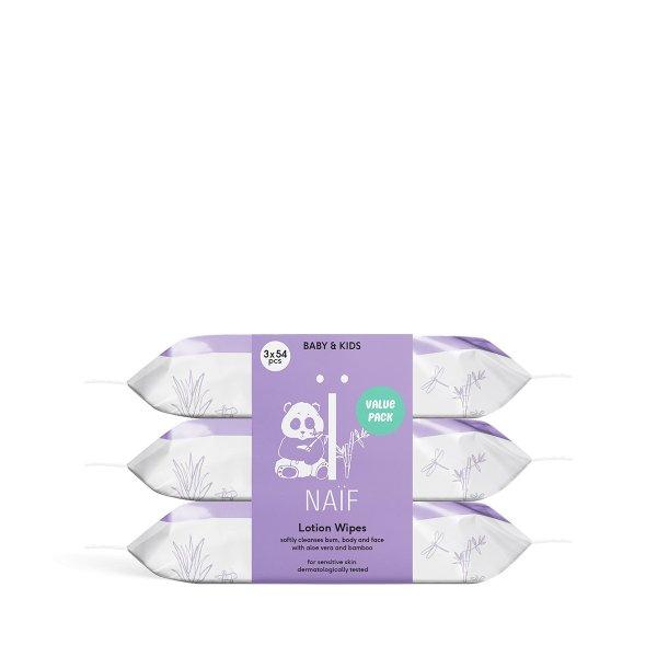 NAÏF Ápoló nedves törlőkendők Aloe Verával gyermekeknek és csecsemőknek
Baby & Kids (Lotion Wipes) 3 x 54 db
