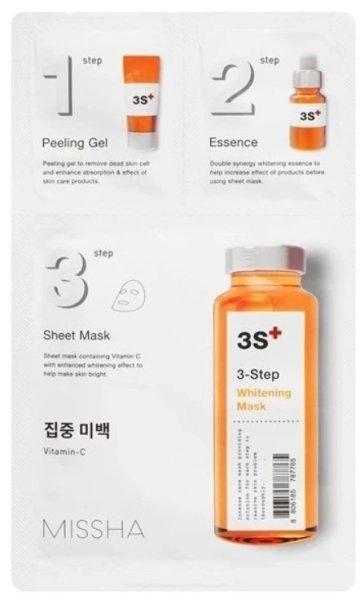 Missha Háromlépcsős világosító arcmaszk C-vitaminnal (3-Step Whitening
Mask)