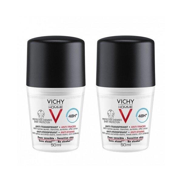 Vichy Férfi izzadásgátló golyós dezodor szett 48 órás hatással Homme 48h
(Antiperspirant) 2 x 50 ml