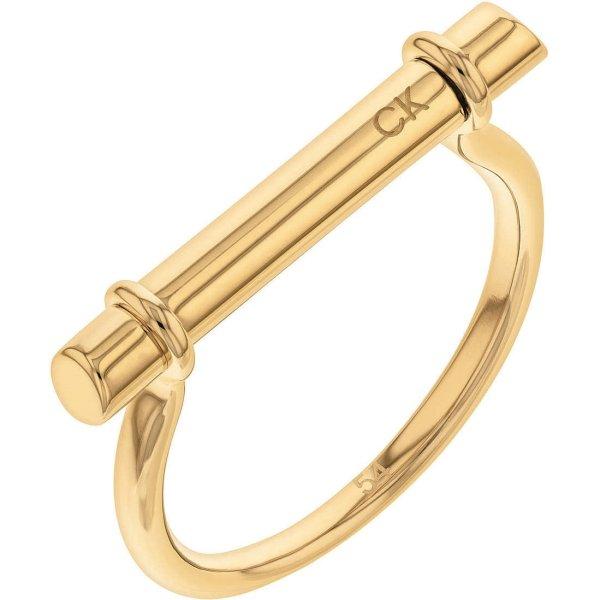 Calvin Klein Minimalista aranyozott gyűrű Elongated Linear 35000024 54 mm
