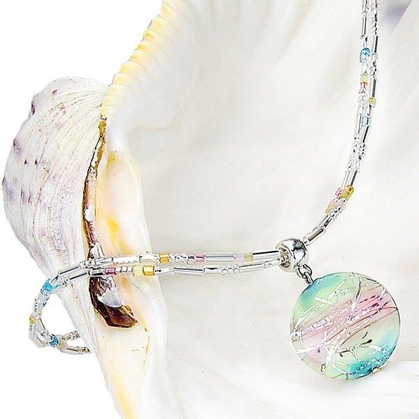 Lampglas Gyengéd női nyaklánc Sweet Childhood - Lampglas gyönggyel és
tiszta ezüsttel NP22