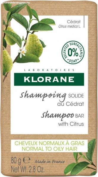 Klorane Szilárd sampon normál és zsíros hajra Citrom (Shampoo Bar) 80 g