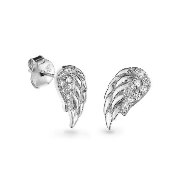 AGAIN Jewelry Ezüst fülbevaló Angyalszárny cirkónium kövekkel AJNS0007