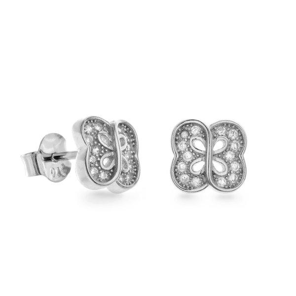 AGAIN Jewelry Bájos ezüst fülbevaló cirkónium kövekkel AJNS0026