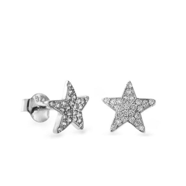 AGAIN Jewelry Ezüst csillag fülbevaló cirkónium kövekkel AJNS0028