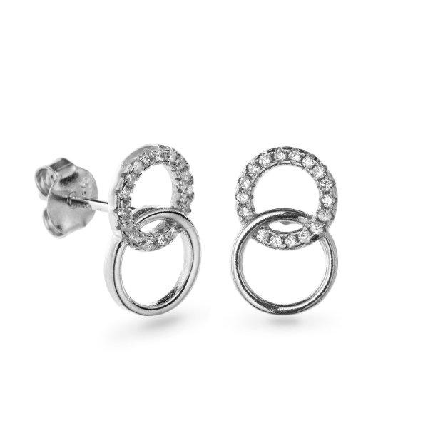 AGAIN Jewelry Bájos ezüst fülbevaló cirkónium kövekkel AJNS0036