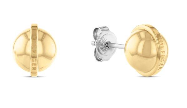 Tommy Hilfiger Bájos aranyozott bedugós fülbevaló Metallic Orb 2780818
