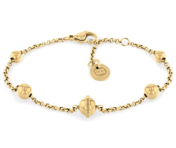 Tommy Hilfiger Időtlen, aranyozott karkötő nőknek Metallic Orb 2780815