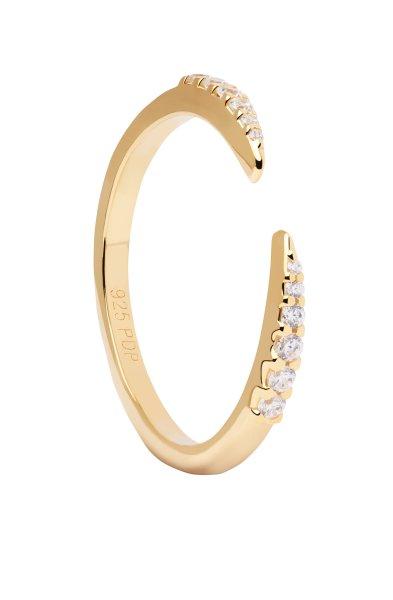 PDPAOLA Aranyozott nyitott gyűrű átlátszó cirkónium kővel Stare
Essentials AN01-803 48 mm
