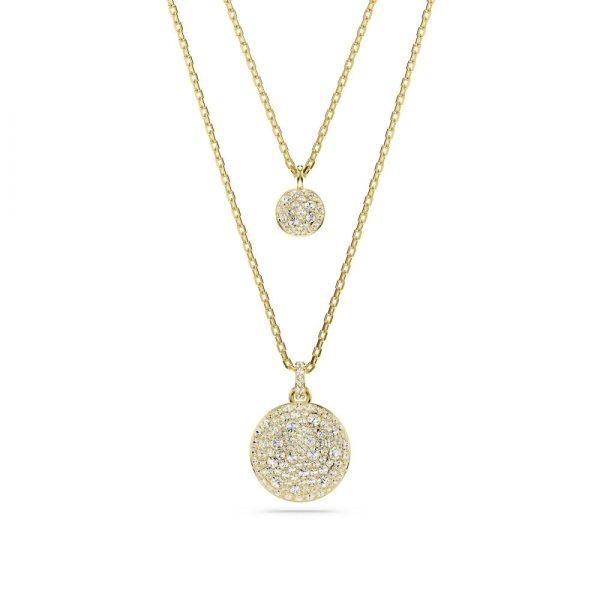 Swarovski Dupla aranyozott nyaklánc Meteora 5683442