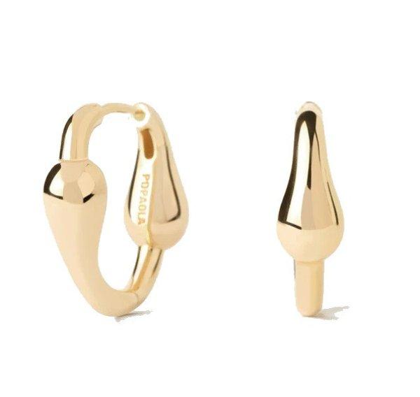 PDPAOLA Stílusos aranyozott fülbevaló Cycle Hoops Essentials AR01-C83-U