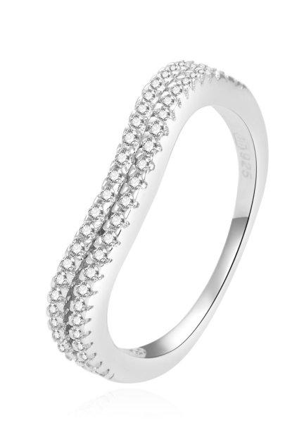 Beneto Modern ezüst gyűrű cirkónium kövekkel AGG230 56 mm