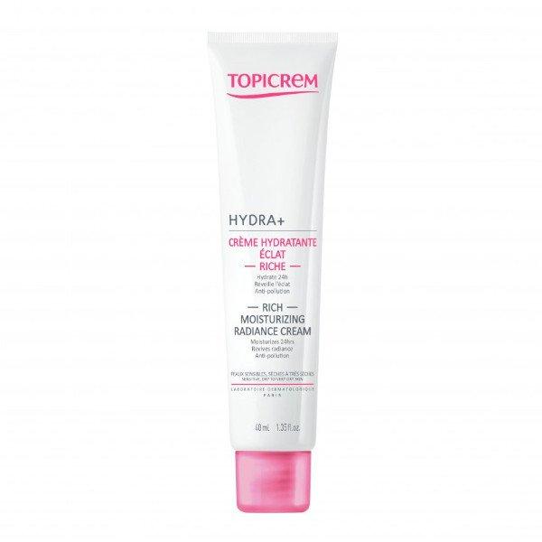 Topicrem Hidratáló tápláló krém érzékeny és száraz bőrre HYDRA+ (Rich
Moisturizing Radiance Cream) 40 ml