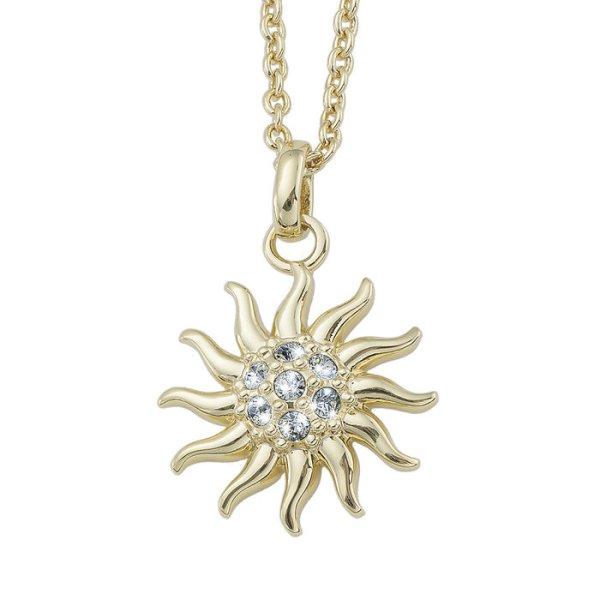 CRYSTalp Gyönyörű aranyozott nyaklánc kristályokkal Energy Sun 32171.G