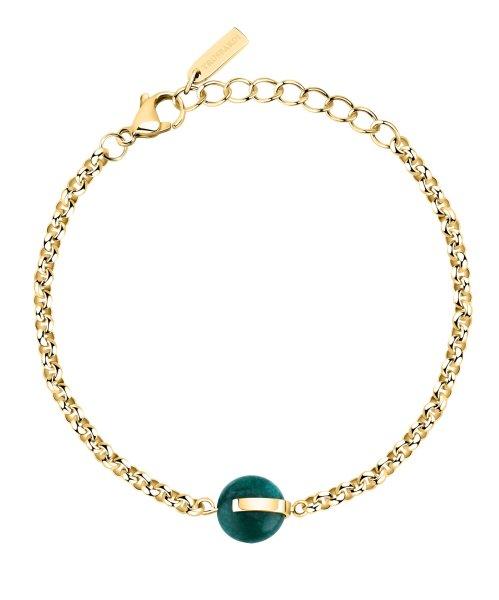 Trussardi Aranyozott női karkötő acháttal T-Round TJAYF08