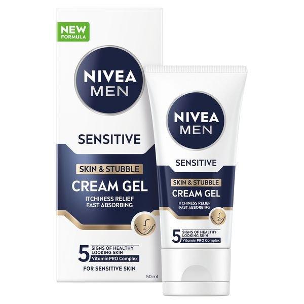 Nivea Krémes gél érzékeny bőrre és borostára Sensitive (Skin & Stubble
Cream Gel) 50 ml