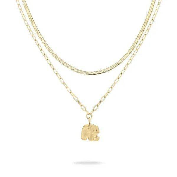 Tamaris Elegáns aranyozott nyaklánckészlet Elefánt Little Elephant
TJ-0597-N-47