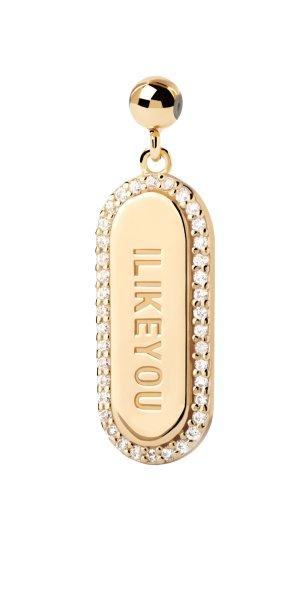 PDPAOLA Aranyozott medál cirkónium kövekkel I LIKE YOU Charms CH01-109-U