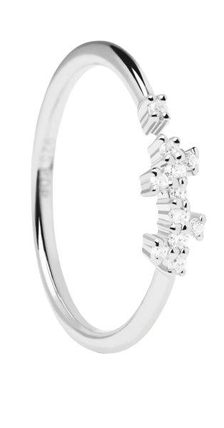 PDPAOLA Nyitott ezüst gyűrű cirkónium kövekkel PRINCE Silver AN02-672 50 mm