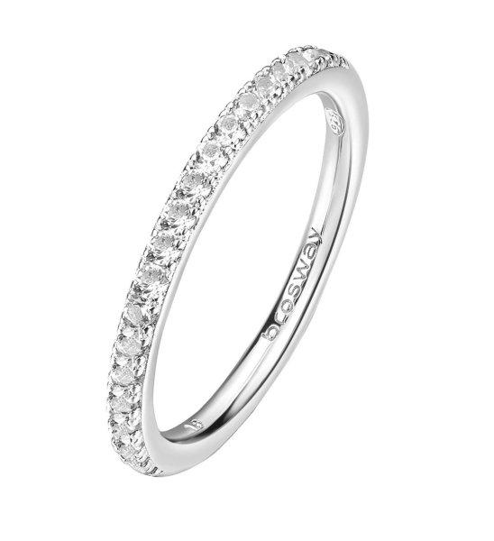 Brosway Csillogó ezüst gyűrű Fancy Infinite White FIW74 52 mm