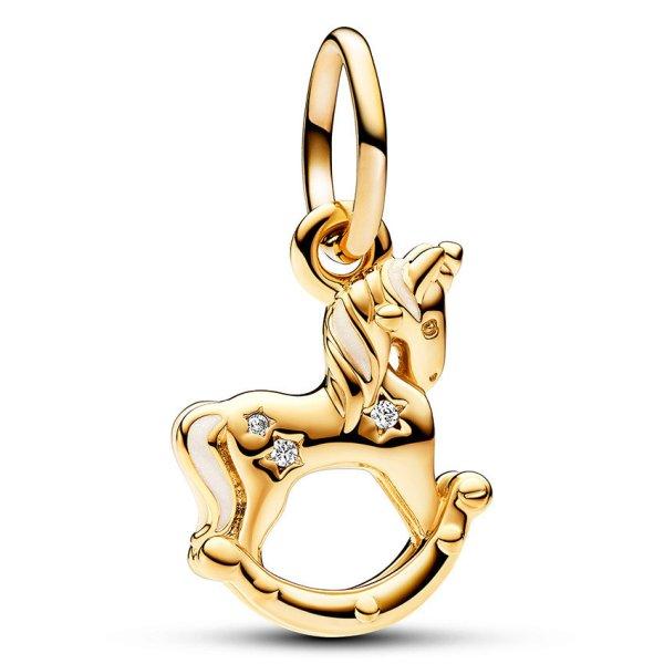 Pandora Gyönyörű aranyozott medál Hintázó egyszarvú Shine 762978C01