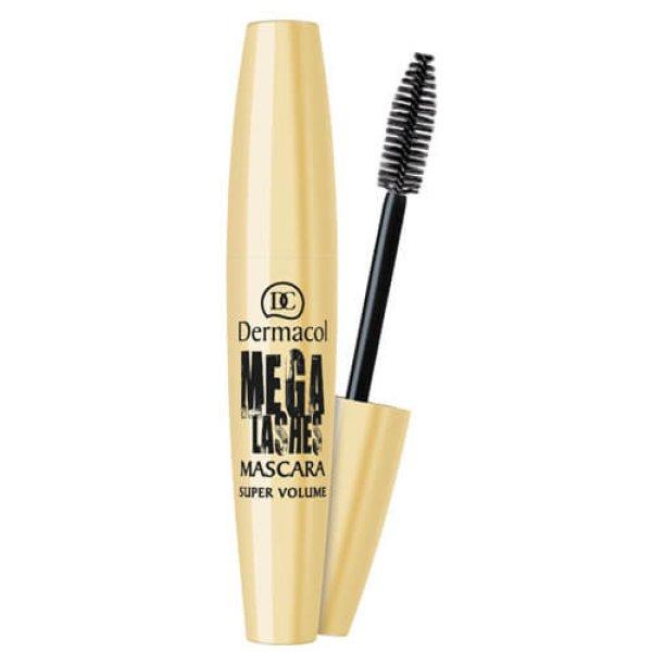 Dermacol Szuper volumennövelő szempillaspirál panoráma hatással Mega Lashes
(Mascara Super Volume) 13 ml Black
