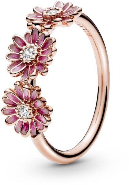 Pandora Bronz gyűrű rózsaszín százszorszép 188792C01 58 mm