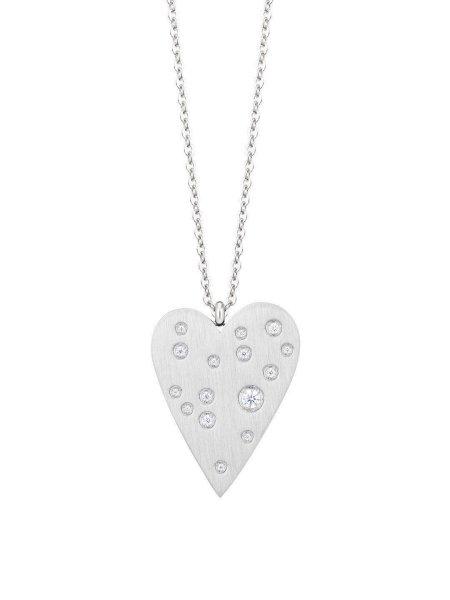 Preciosa Acél nyaklánc cirkónium kövekkel Heart Beat Glamour 7478 00
