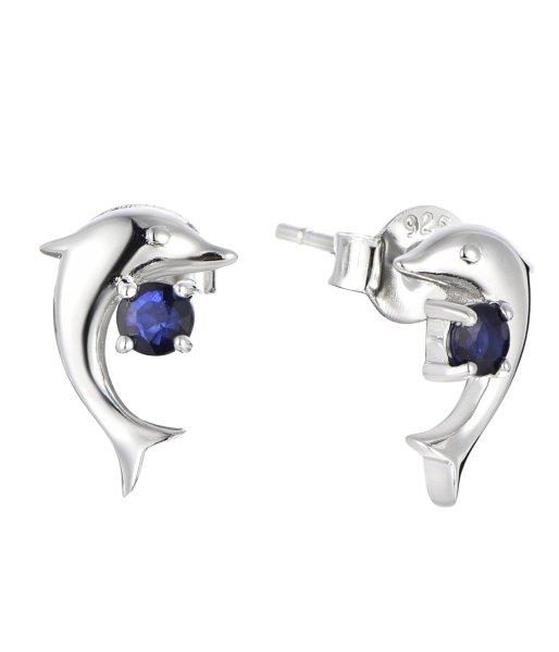 Brilio Silver Játékos ezüst fülbevaló zafírral Delfín Precious Stone
SE09092B