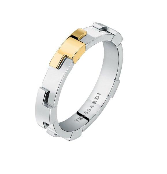 Trussardi Modern acél bicolor gyűrű T-Logo TJAXC72 56 mm