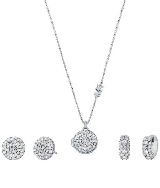 Michael Kors Luxus ezüst ékszerkészlet MKC1700SET (nyaklánc, 2x fülbevaló)