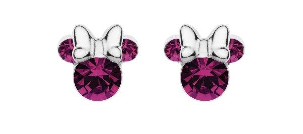 Disney Csillogó ezüst bedugós fülbevaló Minnie Mouse ES00028SFEBL.CS