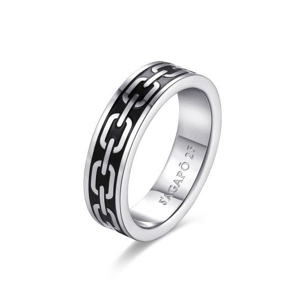 S'Agapõ Masszív acél férfi gyűrű Ripple SRP37 61 mm