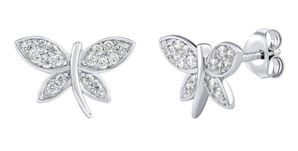 Silvego Szitakötő ezüst fülbevaló Brietta Brilliance Zirconia JJJ0114EW