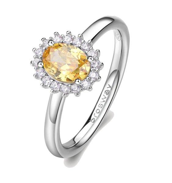 Brosway Elegáns ezüst gyűrű Fancy Energy Yellow FEY65 54 mm