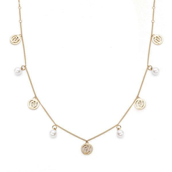 Liu Jo Gyönyörű aranyozott choker nyaklánc logókkal Fashion LJ2096