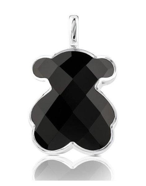 Tous Jellegzetes ezüst mackó medál ónix kővel Icon Color 1000146000