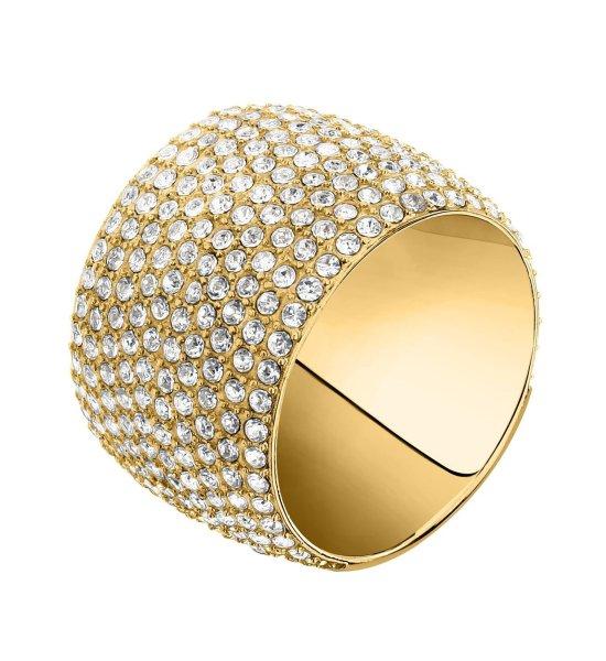 Trussardi Csillogó aranyozott acél gyűrű T-Design TJAXC103 56 mm