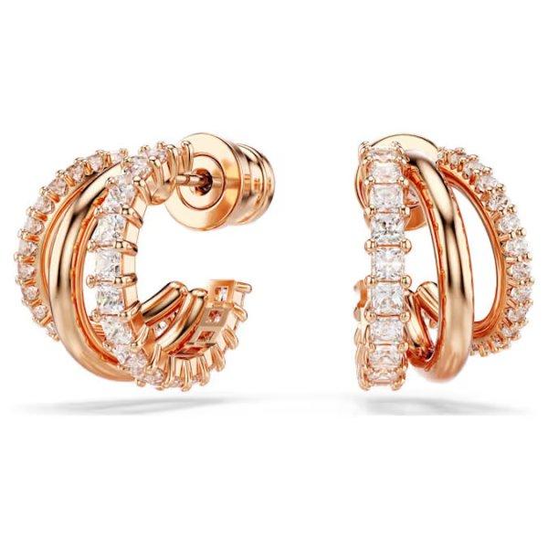 Swarovski Modern bronz karika fülbevaló cirkónium kövekkel Hyperbola 5698702